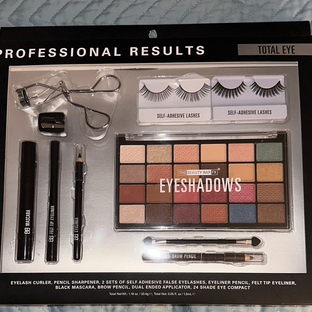 The Beauty Bar FX Total Eye Makeup Kit w/ Accessories for Professional Results